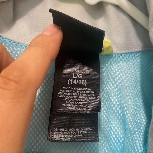 The north face rain jacket neon yellow Kids 14/16 - Picture 3 of 7